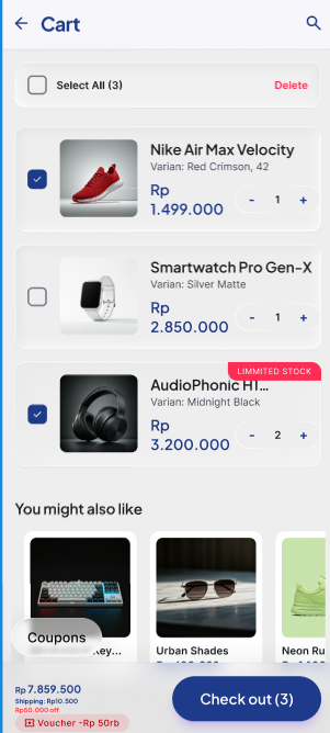 Tampilan Keranjang Belanja